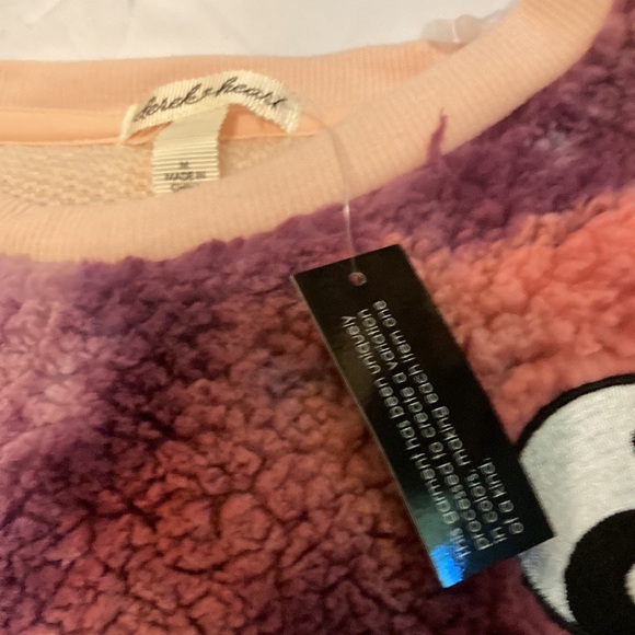 Derek heart NWT fuzzy tie dye crop size M - Picture 5 of 5